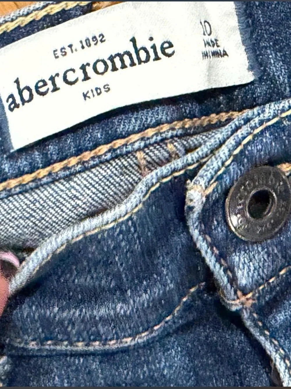 Abercrombie & Fitch Dark Blue Denim Cutoff Shorties
